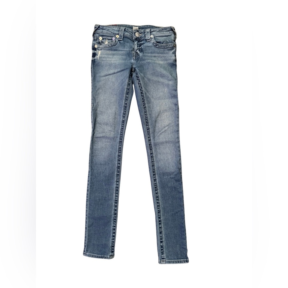 True Religion Jenny Mid rise Skinny Denim Blue Jeans 27 - Picture 12 of 13